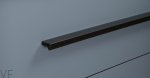 Uchwyt meblowy podłużny Angle 1480 Aluminiowy Czarny Mat
