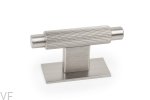 Gałka meblowa z podkładką T-Bar Arpa Plate Aluminiowa Srebrna Szczotkowana
