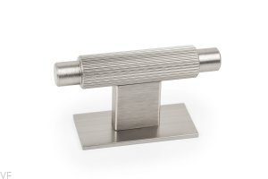 Gałka meblowa z podkładką T-Bar Arpa Plate Aluminiowa Srebrna Szczotkowana