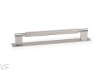 Uchwyt meblowy podłużny z podkładką Arpa Plate 192 Aluminiowy Srebrny Szczotkowany
