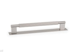 Uchwyt meblowy podłużny z podkładką Arpa Plate 192 Aluminiowy Srebrny Szczotkowany