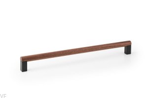 Uchwyt meblowy podłużny Eto 320 Drewniany Orzech Włoski z Szarym Aluminium