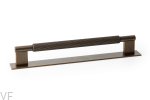 Uchwyt meblowy podłużny z podkładką Arpa Plate 192 Aluminiowy Rustykalny Złoty