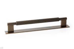 Uchwyt meblowy podłużny z podkładką Arpa Plate 192 Aluminiowy Rustykalny Złoty