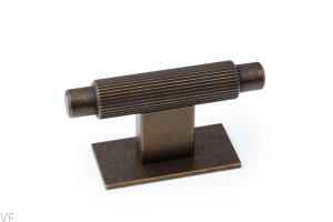 Gałka meblowa z podkładką T-Bar Arpa Plate Aluminiowa Rustykalna Złota