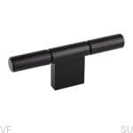 Gałka meblowa T-Bar Point Aluminiowa Czarna Szczotkowana
