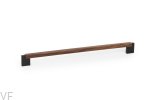 Uchwyt meblowy podłużny Duo Mini 320 Drewniany Orzech Włoski z Czarnym Aluminium