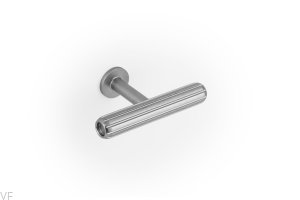 Gałka meblowa T-Bar Rille Mini Aluminiowa Srebrna Szczotkowana