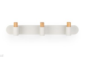 Wieszak ścienny Casey Rack 340 Aluminiowy Biały z Drewnem Dębowym