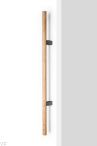 Uchwyt meblowy podłużny dwustronny  Kumo Wood Big 320 Drewniany Dębowy z Aluminium Czarnym Tytanowym