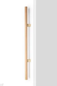 Uchwyt meblowy podłużny dwustronny Kumo Wood Big 640 Drewniany Dębowy ze Złotym Szczotkowanym