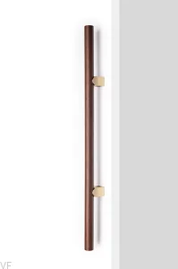 Uchwyt meblowy podłużny jednostronny Kumo Wood Big One 1056 Drewniany Orzech Włoski ze Złotym Szczotkowanym