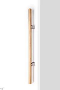 Uchwyt meblowy podłużny jednostronny Kumo Wood Big One 448 Drewniany Dębowy z Aluminium Srebrnym Szczotkowanym