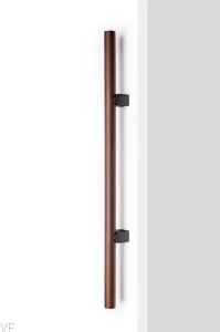 Uchwyt meblowy podłużny dwustronny Kumo Wood Big One 448 Drewniany Orzech Włoski z Aluminium Czarnym Tytanowym